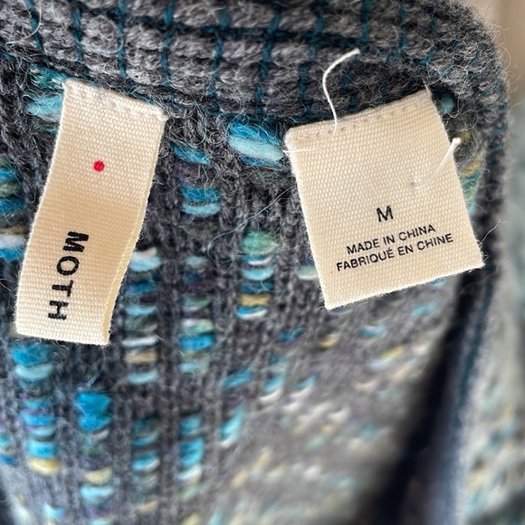 Anthropologie MOTH Keavy chunky tweed cardigan jacket sweater open front M - Picture 11 of 17